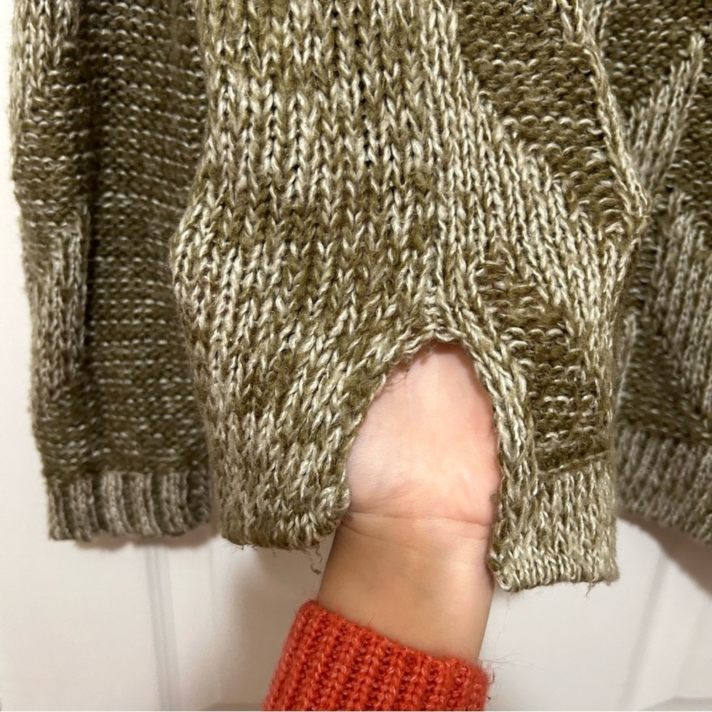 Wooden Ships Chevron Knit Sweater Mohair Wool Blend Fall Thanksgiving Cozy M/L - Picture 7 of 9